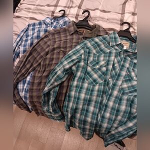 Wrangler Mens Shirt Bundle Size L,L,M RETRO,WESTERN, RIATTA